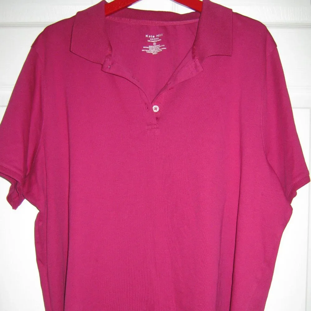 New Raspberry Katie Hill Golf Polo Shirt - 2X - Picture 1 of 4